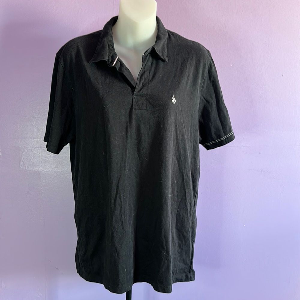 Volcom Men's Black Short Sleeve Polo Shirt Casual Wear Size Medium